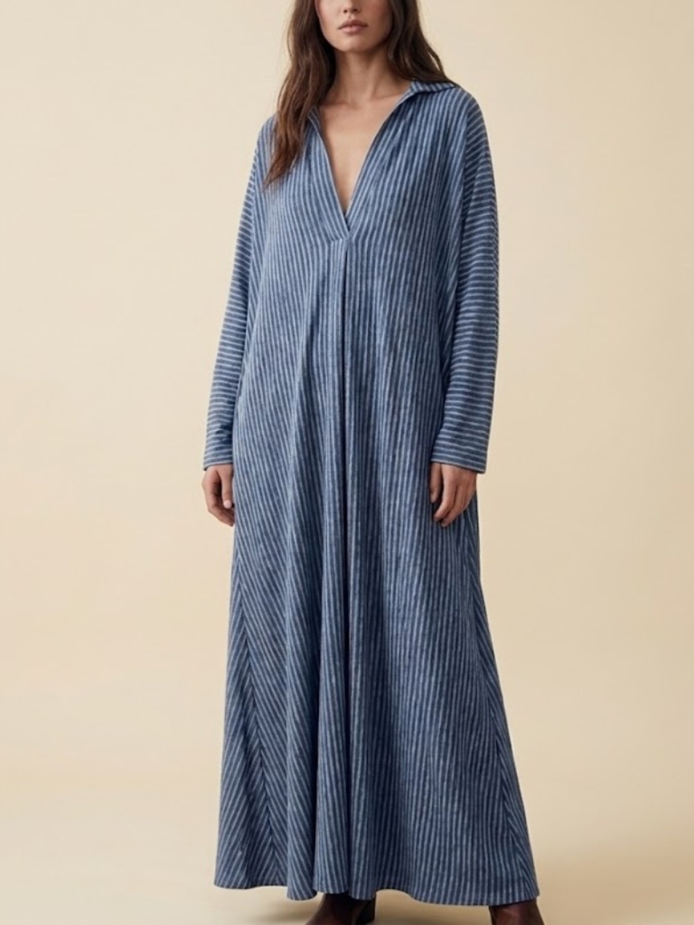 Free People Beach Carbon Striped Lace Up Back Maxi Dress Size Small NWT